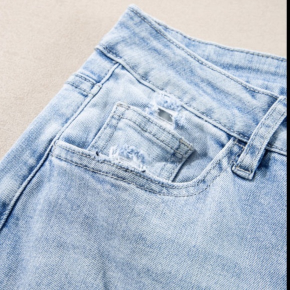 Beau Blue Light Wash Distressed Flare Jeans - Picture 10 of 13